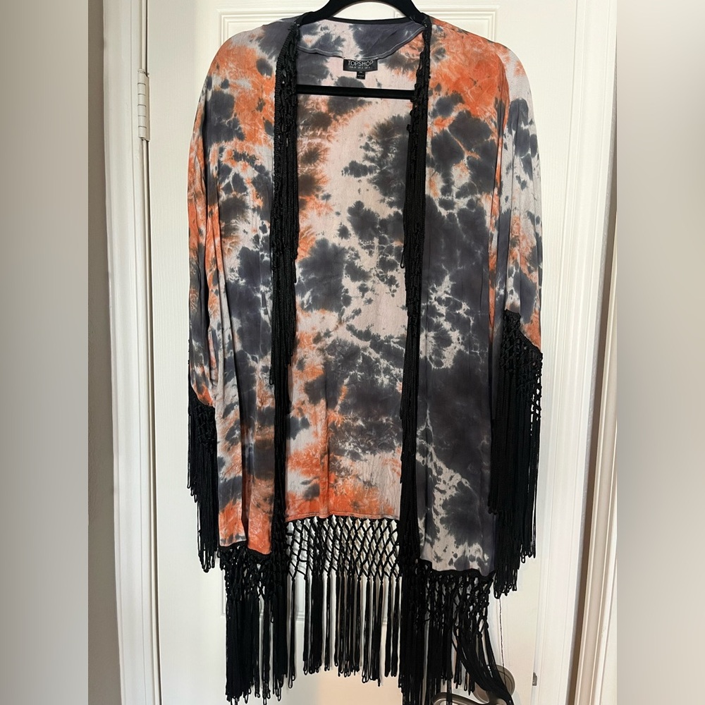 Topshop Multicolor Fringe Kimono